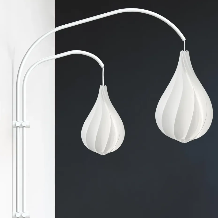 Colgador de lámpara de pared Willow doble, blanco