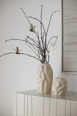 Colgante decorativo de pájaro de papel set de 2, Natural