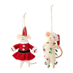 Colgantes de Navidad Peo 2 unidades, Blanco-rojo