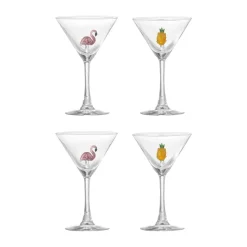 Copa de cóctel Misa 17 cl 4 piezas, Clear-flamingo, clear-pineapple