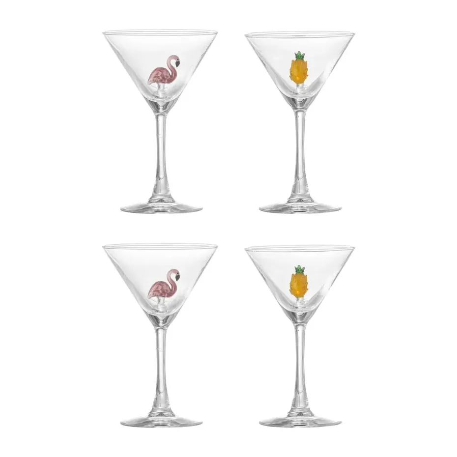 Copa de cóctel Misa 17 cl 4 piezas, Clear-flamingo, clear-pineapple