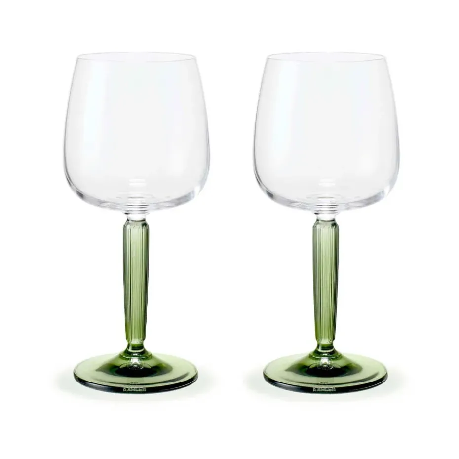 Copa de vino blanco Hammershøi 35 cl 2-pack, Transparente-verde