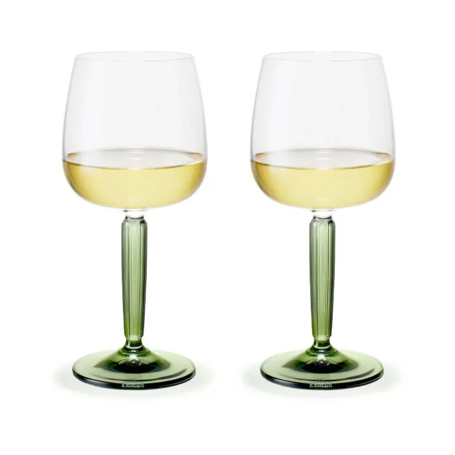 Copa de vino blanco Hammershøi 35 cl 2-pack, Transparente-verde