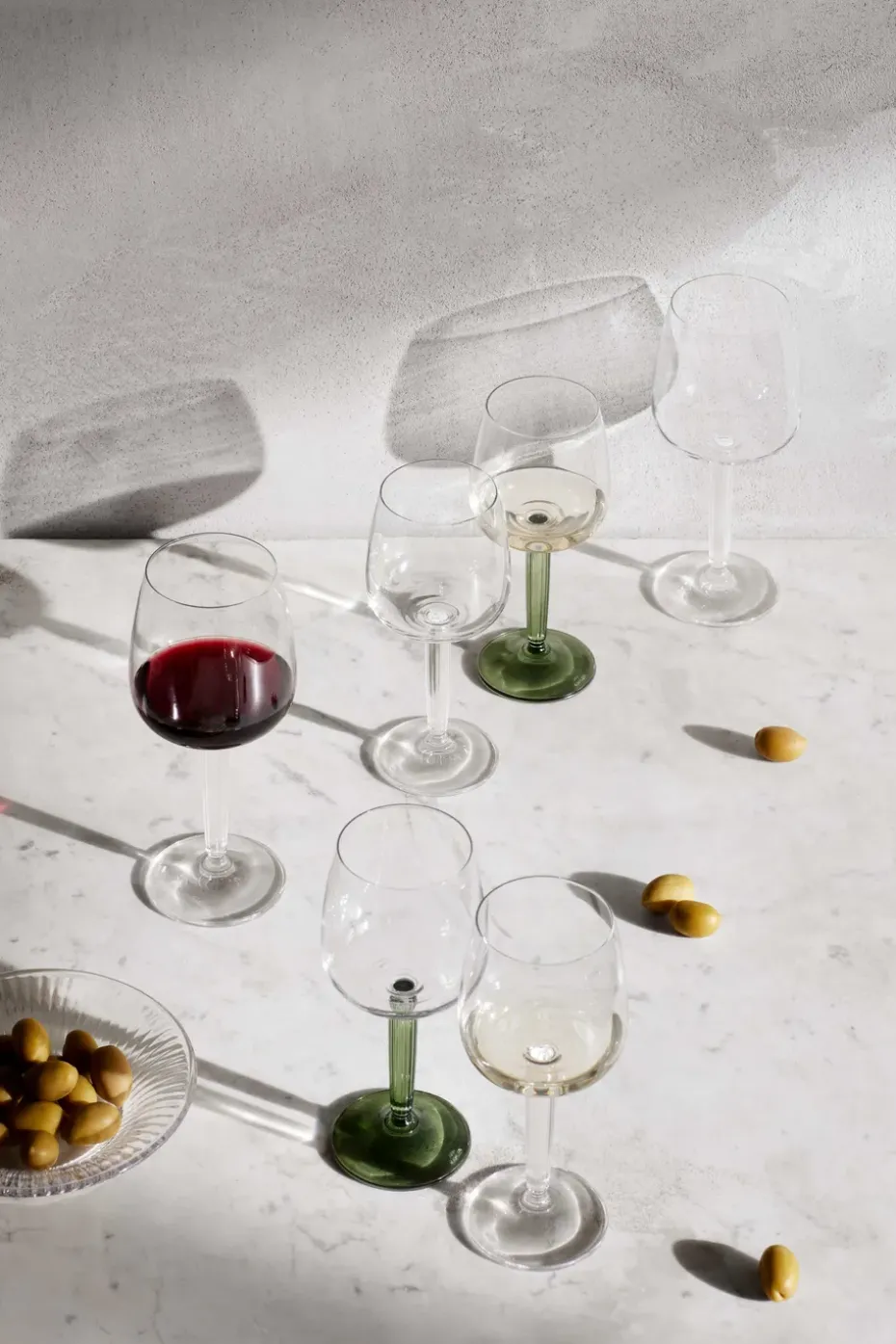 Copa de vino blanco Hammershøi 35 cl 2-pack, Transparente-verde