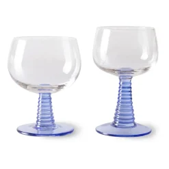 Copa de vino Swirl baja, Blue