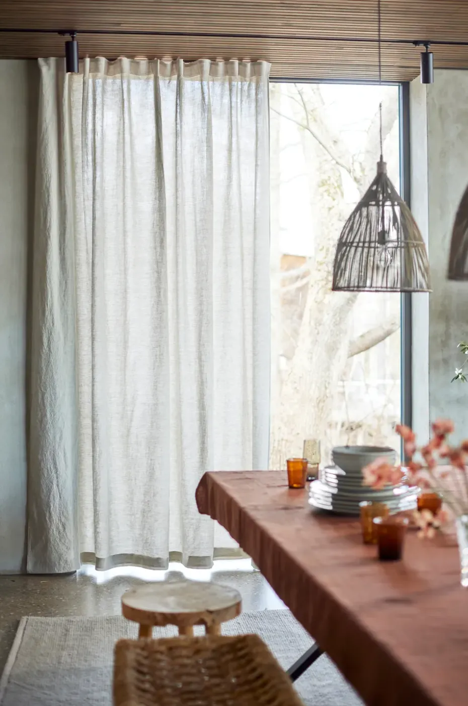 Cortina Sunrise con cinta para fruncir 140x250 cm, Oatmeal