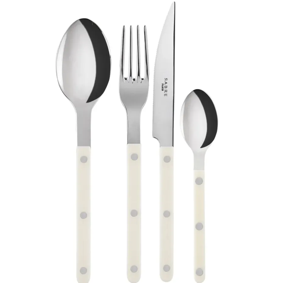 Cubertería Bistrot shiny 24 piezas, Ivory