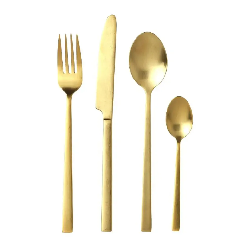 Cubertería Bitz 16 piezas, dorado