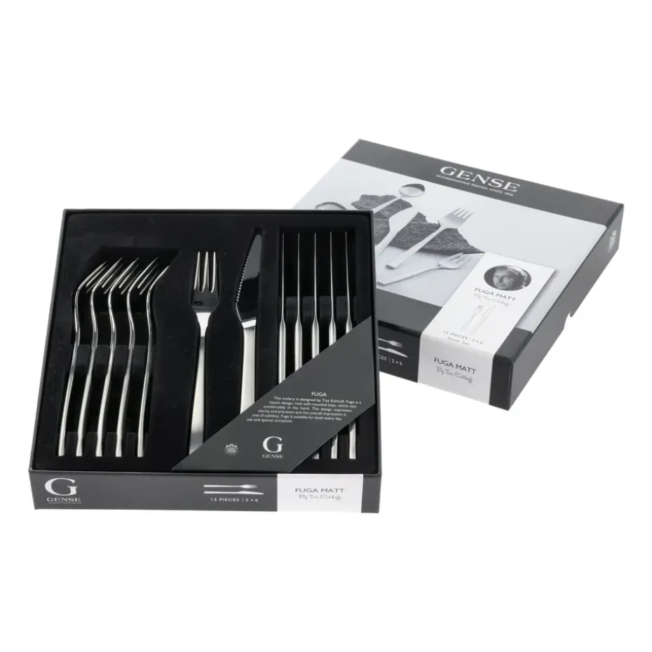 Cubertería de carne Fuga 12 piezas, acero inoxidable
