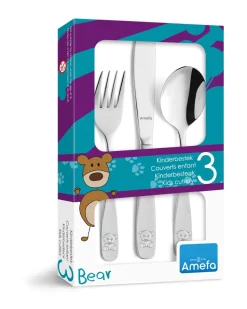 Cubertería infantil Bear 3 piezas, Acero inoxidable