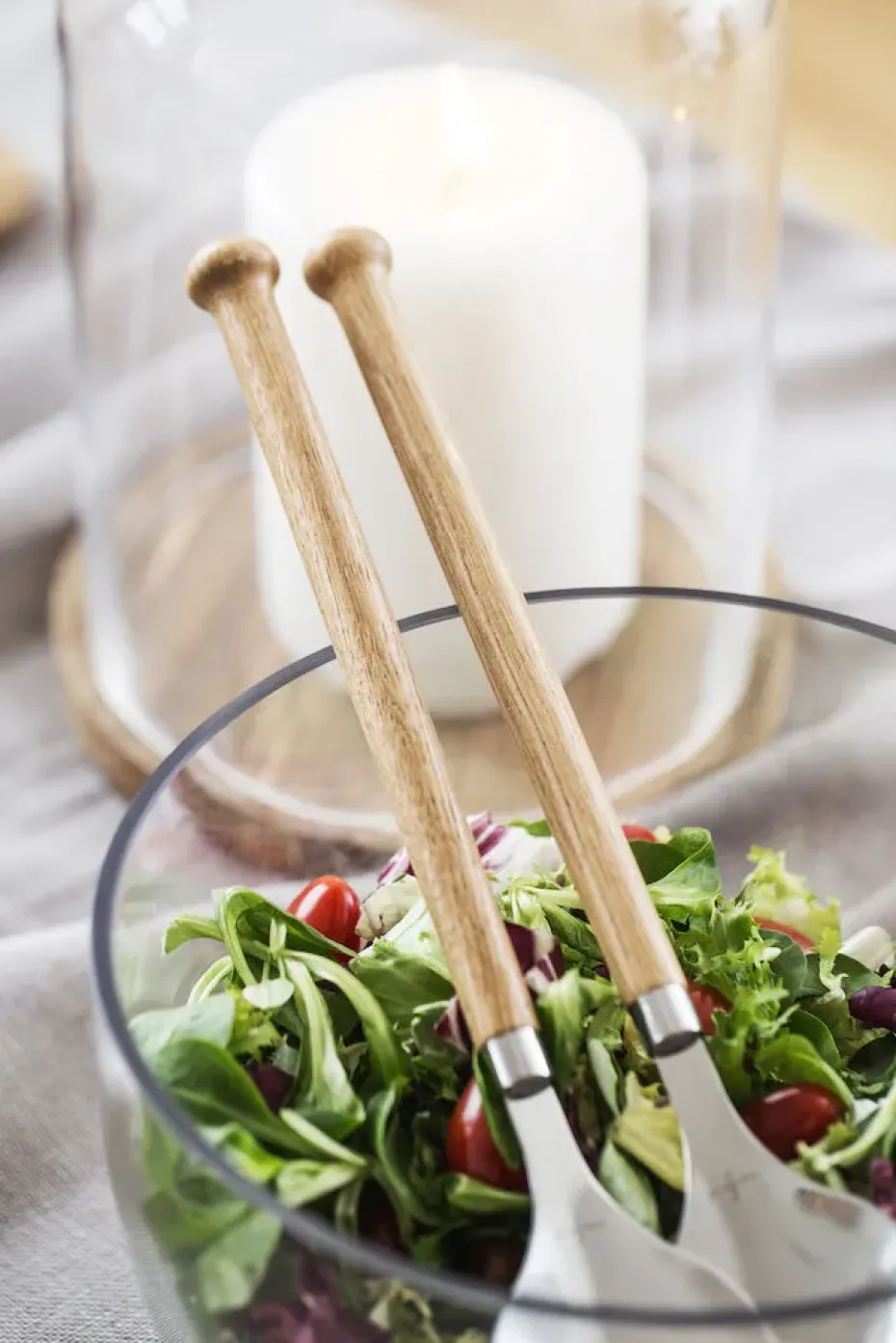 Cubiertos de ensalada Nature, 2-pack, Roble