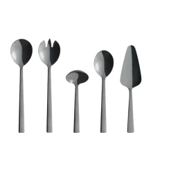 Cubiertos de servir Raw 5 piezas, Negro