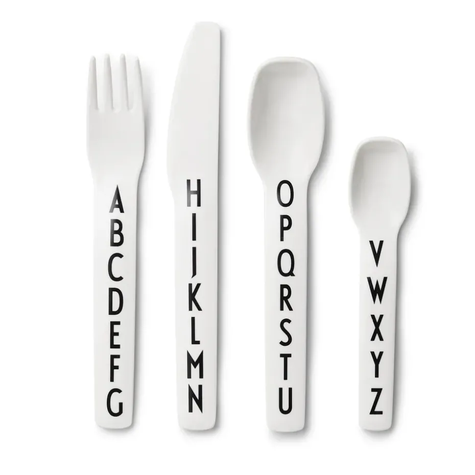 Cubiertos infantiles Design Letters, melamina, 4 piezas