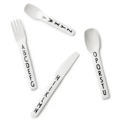 Cubiertos infantiles Design Letters, melamina, 4 piezas