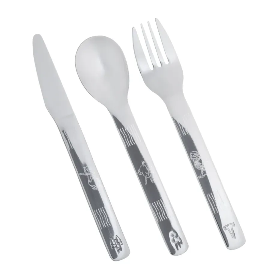 Cubiertos infantiles Lupo Emil 9 piezas, Plata