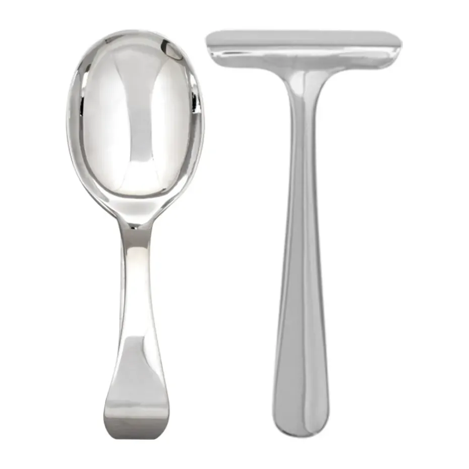 Cubiertos infantiles y babero Grand Prix 3 piezas, Polished steel