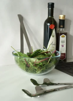 Cubiertos para ensalada Leaf, Polished Steel