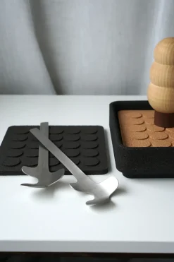Cubiertos para ensalada Leaf, Brushed Steel