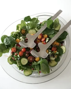 Cubiertos para ensalada Leaf, Brushed Steel
