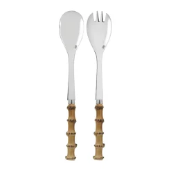 Cubiertos para ensalada Panda, 2 piezas, Bambú claro