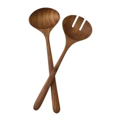 Cubiertos para ensalada Teak 2 piezas, Marrón