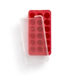 Cubitera redonda con tapa Lékué, Rojo