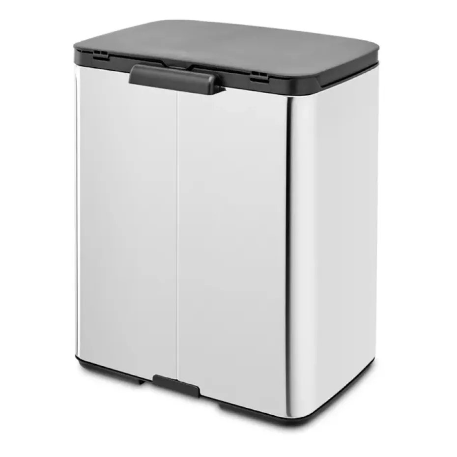 Cubo de basura Bo 12 L, Acero cepillado brillante