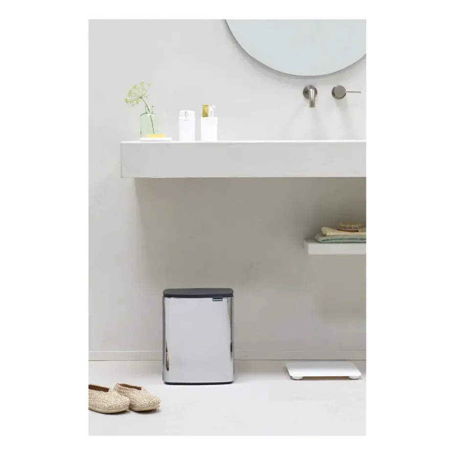 Cubo de basura Bo 12 L, Acero cepillado brillante
