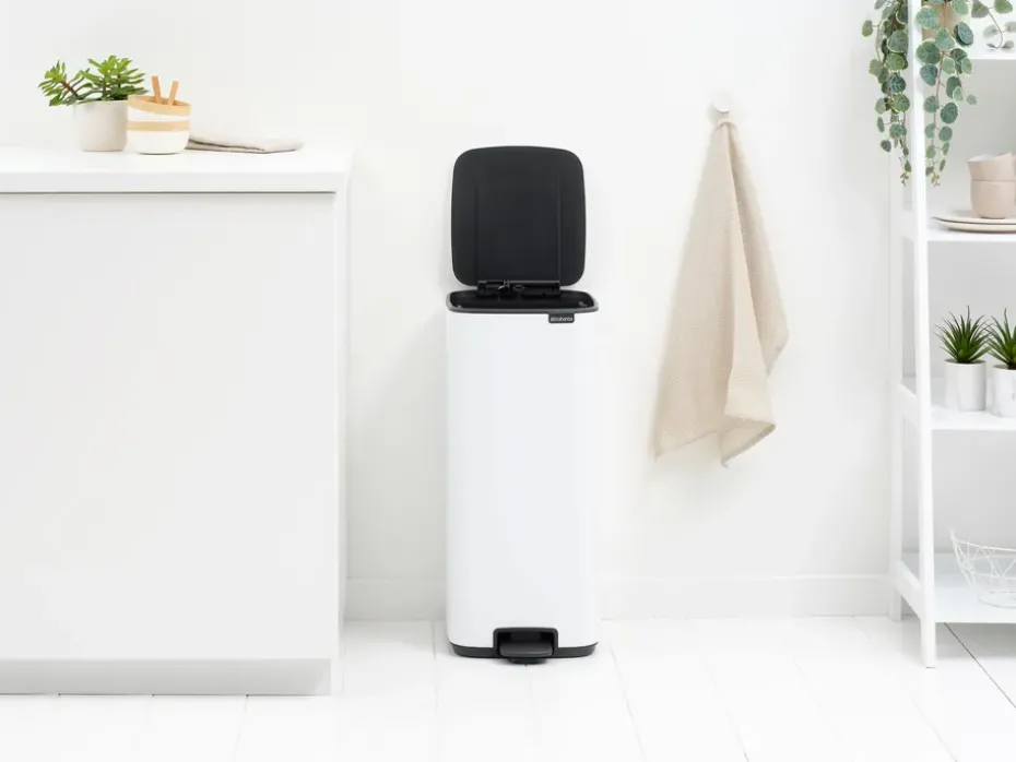 Cubo de basura con pedal Bo 30 L, Blanco