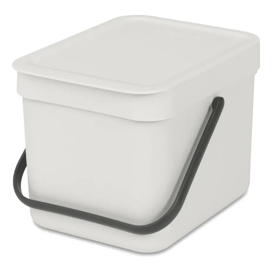 Cubo de basura Short & Go 6L, gris claro