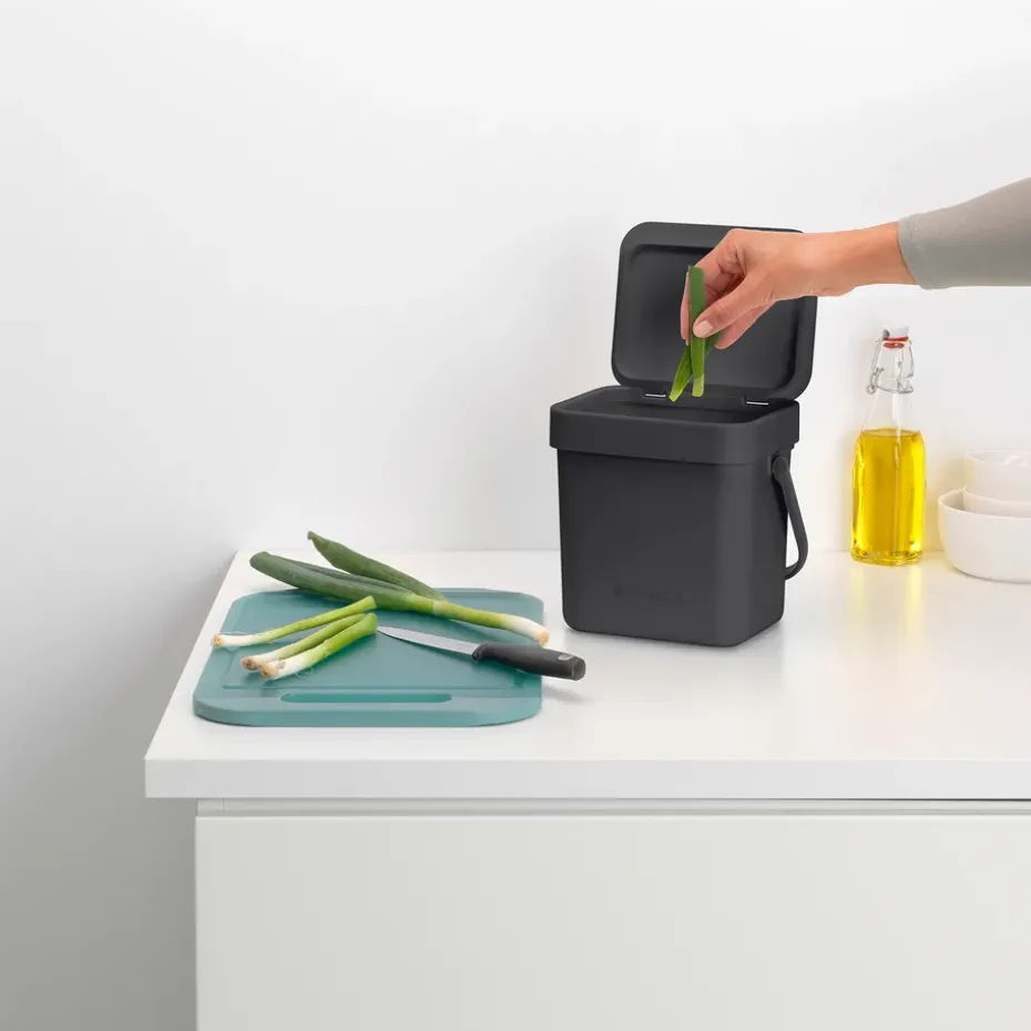 Cubo de basura Sort & Go 3 L, gris