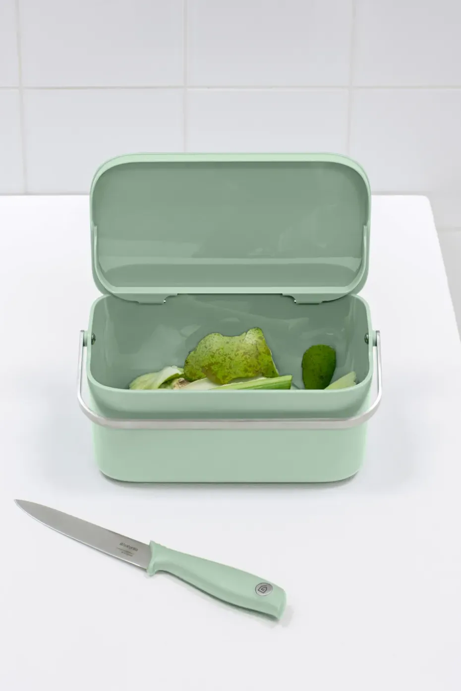 Cubo para restos de comida Sinkside 13x22 cm, Jade green