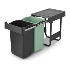 Cubos integrado Sort&Go, 2x15 L, Gris oscuro