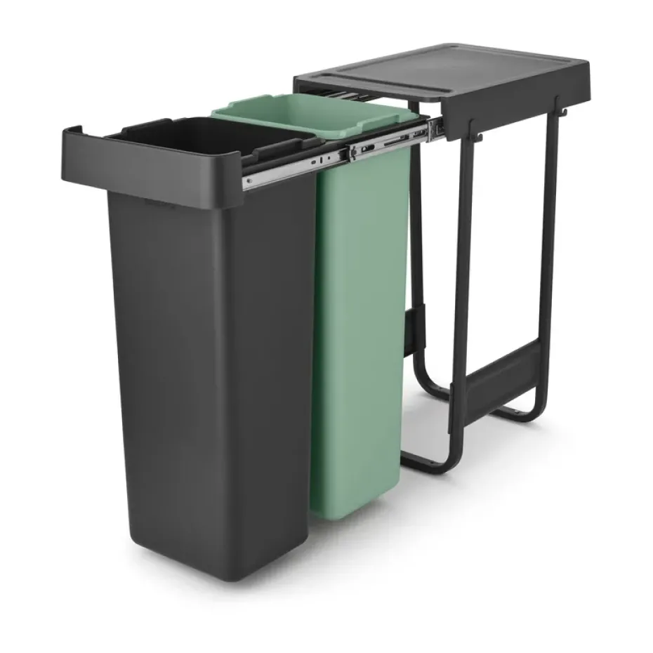 Cubos integrado Sort&Go, 2x30 L, Gris oscuro