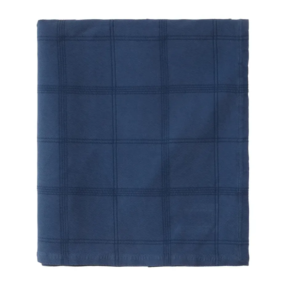 Cubrecama Checked Jacquard 260x240 cm, Denim blue