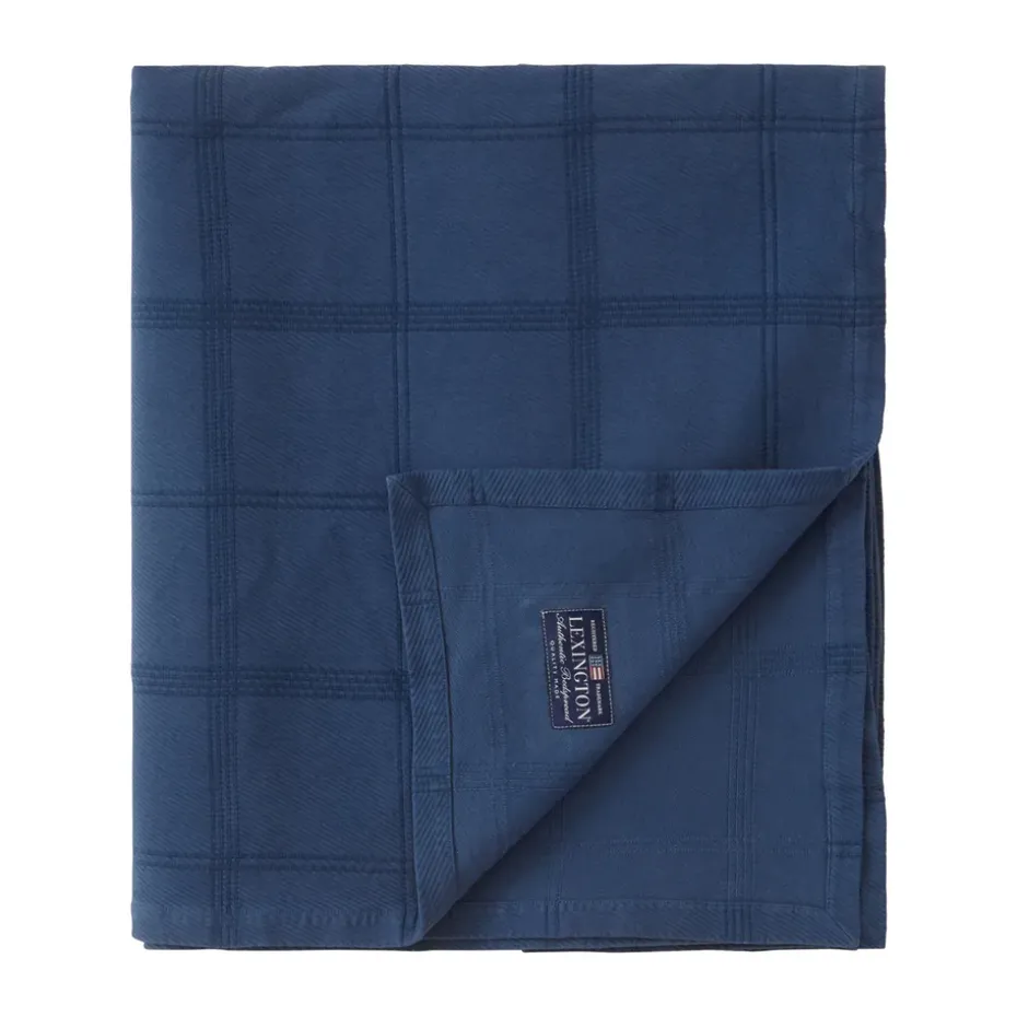 Cubrecama Checked Jacquard 260x240 cm, Denim blue