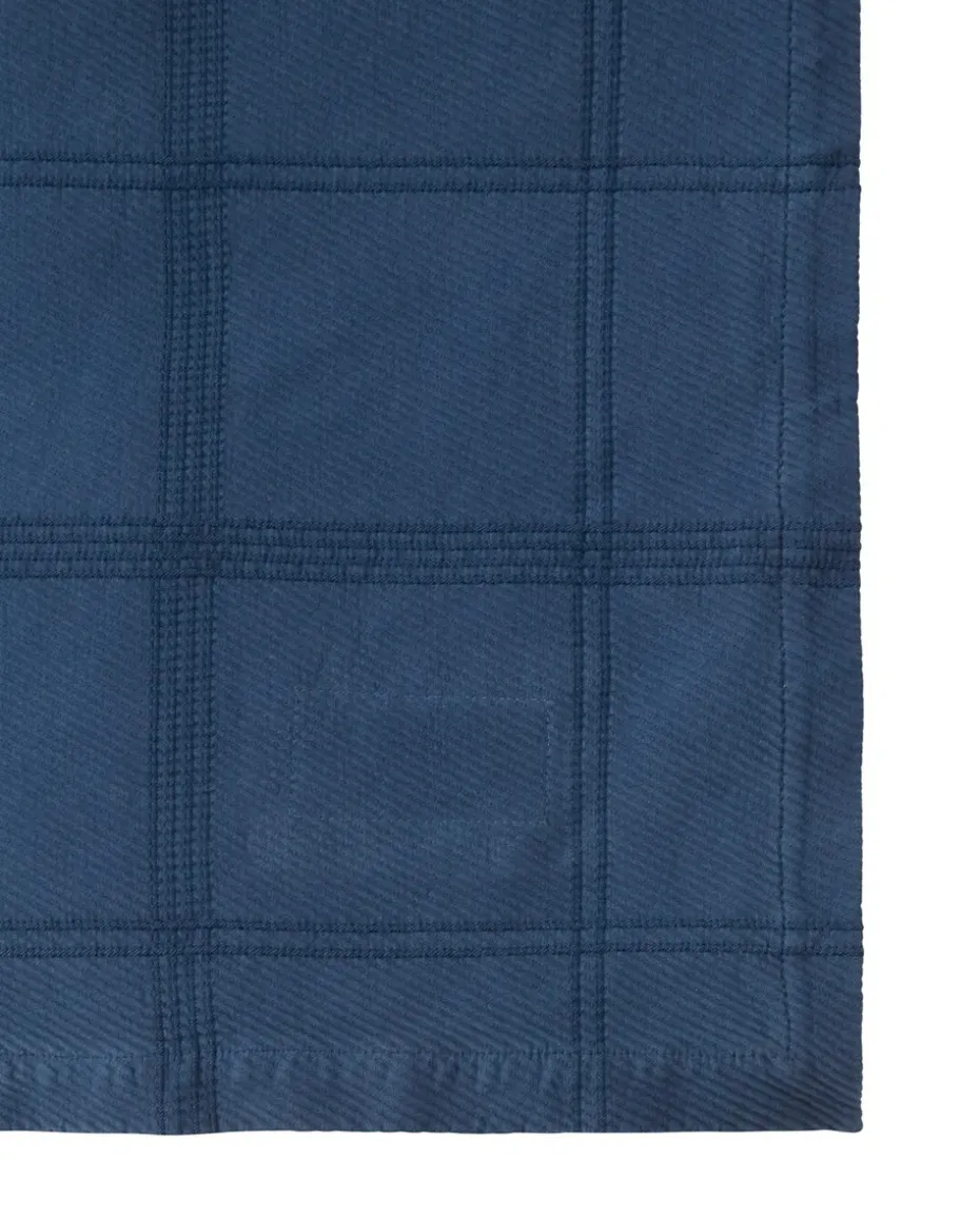 Cubrecama Checked Jacquard 260x240 cm, Denim blue
