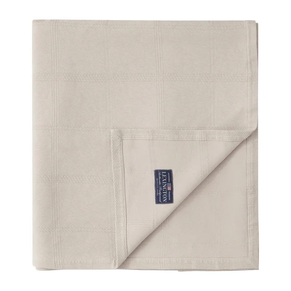 Cubrecama Checked Jacquard 160x240 cm, Light beige