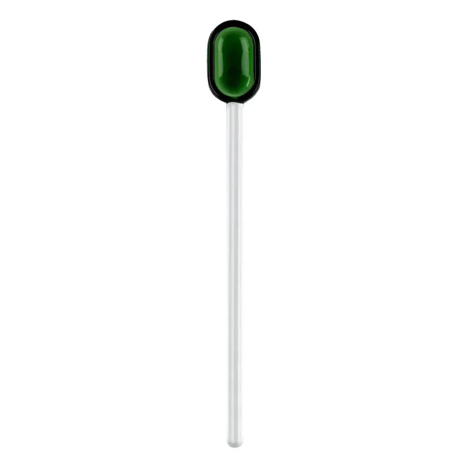 Cucharilla de latte Muurla vidrio 15,5 cm, Green-clear