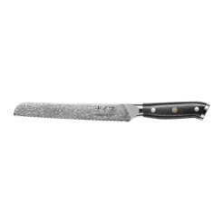 Cuchillo de pan Damascus By Hâws 33 cm, Negro-acero inoxidable