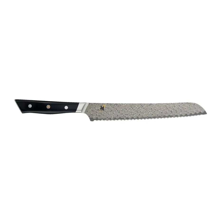 Cuchillo para pan 24 cm, Hibana 800DP, Damasco-negro