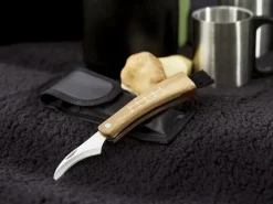 Cuchillo para setas con funda, Roble