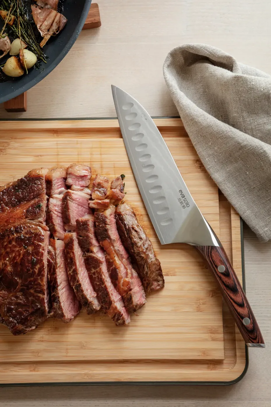 Cuchillo santoku Nordic Kitchen 18 cm, Acero damasco