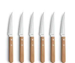 Cuchillos de carne Pizza 6-pack, Roble
