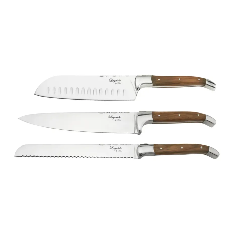 Cuchillos de chef Laguiole By Hâws, 3 piezas, Oliva