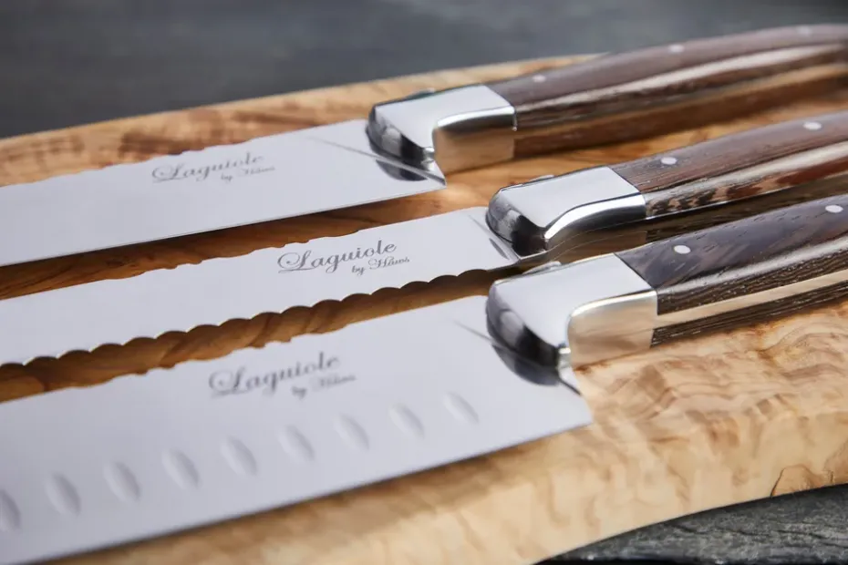 Cuchillos de chef Laguiole By Hâws, 3 piezas, Wengué