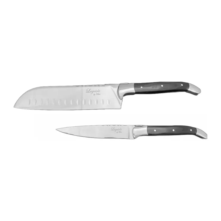 Cuchillos de chef Laguiole By Hâws, 2 piezas, Madera negra