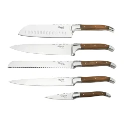 Cuchillos Laguiole By Hâws con bloque, 6 piezas, Oliva
