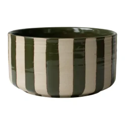 Cuenco decorativo Line Ø16 cm, Verde con rayas