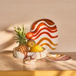 Cuenco decorativo Moon Ø26 cm, Marrón-blanco